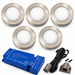 5x 24V Dimmable Aluminium Round Surface Mounted LED Under Cabinet Light and Driver Kit, 3 White Colours