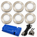 6x 24V Dimmable Aluminium Round Surface Mounted LED Under Cabinet Light and Driver Kit, 3 White Colours