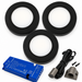 3x 24V Dimmable Black Round Surface Mounted LED Under Cabinet Light and Driver Kit, 3 White Colours