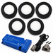 5x 24V Dimmable Black Round Surface Mounted LED Under Cabinet Light and Driver Kit, 3 White Colours
