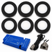 6x 24V Dimmable Black Round Surface Mounted LED Under Cabinet Light and Driver Kit, 3 White Colours