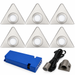 6x 24V Dimmable Aluminium Triangle Surface Mounted LED Under Cabinet Light and Driver Kit, 3 White Colours