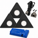 3x 24V Dimmable Black Triangle Surface Mounted LED Under Cabinet Light and Driver Kit, 3 White Colours
