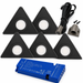 5x 24V Dimmable Black Triangle Surface Mounted LED Under Cabinet Light and Driver Kit, 3 White Colours