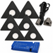 6x 24V Dimmable Black Triangle Surface Mounted LED Under Cabinet Light and Driver Kit, 3 White Colours