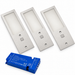 3x 24V Aluminium 175mm Super Slim Rectangle Surface Mounted LED Under Cabinet Light and Driver Kit, 3 White Colours