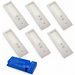 6x 24V Aluminium 175mm Super Slim Rectangle Surface Mounted LED Under Cabinet Light and Driver Kit, 3 White Colours