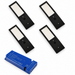 4x 24V Black 175mm Super Slim Rectangle Surface Mounted LED Under Cabinet Light and Driver Kit, 3 White Colours