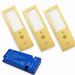 3x 24V Brass 175mm Super Slim Rectangle Surface Mounted LED Under Cabinet Light and Driver Kit, 3 White Colours