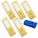 5x 24V Brass 175mm Super Slim Rectangle Surface Mounted LED Under Cabinet Light and Driver Kit, 3 White Colours