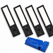 4x 24V Black 200mm Super Slim Rectangle Surface Mounted LED Under Cabinet Light and Driver Kit, 3 White Colours
