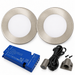 2x 24V Dimmable Aluminium Super Slim Round Surface Mounted LED Under Cabinet Light and Driver Kit, 3 White Colours