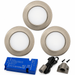 3x 24V Dimmable Aluminium Round Recessed LED Under Cabinet Light and Driver Kit, Cool White 6000K