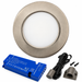 1x 24V Dimmable Aluminium Round Recessed LED Under Cabinet Light and Driver Kit, Natural White 4000K