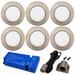 6x 24V Dimmable Aluminium Round Recessed LED Under Cabinet Light and Driver Kit, Natural White 4000K