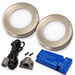 2x 24V Dimmable Aluminium Round Surface Mounted LED Under Cabinet Light and Driver Kit, Natural White 4000K