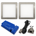 2x 24V Dimmable Aluminium Low Profile Square Surface Mounted LED Under Cabinet Light and Driver Kit, Natural White 4000K