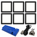 6x 24V Dimmable Black Low Profile Square Surface Mounted LED Under Cabinet Light and Driver Kit, Natural White 4000K