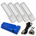 4x 24V Dimmable Aluminium 200mm Super Slim Rectangle Surface Mounted LED Under Cabinet Light and Driver Kit, Warm White 3000K