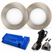2x 24V Dimmable Aluminium Super Slim Round Surface Mounted LED Under Cabinet Light and Driver Kit, Cool White 6000K