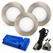 3x 24V Dimmable Aluminium Super Slim Round Surface Mounted LED Under Cabinet Light and Driver Kit, Natural White 4000K