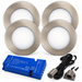 4x 24V Dimmable Aluminium Super Slim Round Surface Mounted LED Under Cabinet Light and Driver Kit, Warm White 3000K