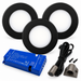 3x 24V Dimmable Black Super Slim Round Surface Mounted LED Under Cabinet Light and Driver Kit, Cool White 6000K