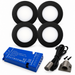4x 24V Dimmable Black Super Slim Round Surface Mounted LED Under Cabinet Light and Driver Kit, Warm White 3000K