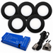 5x 24V Dimmable Black Super Slim Round Surface Mounted LED Under Cabinet Light and Driver Kit, Warm White 3000K