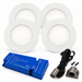 4x 24V Dimmable White Super Slim Round Surface Mounted LED Under Cabinet Light and Driver Kit, Cool White 6000K
