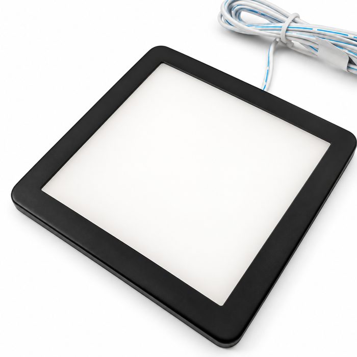 Black Low Profile Square Surface Mounted LED Under Cabinet Light detail