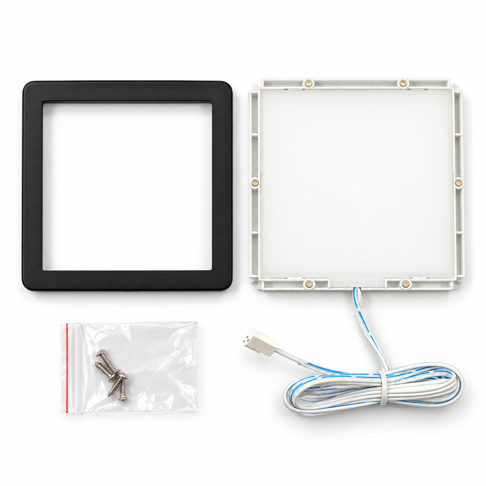 Black Low Profile Square Surface Mounted LED Under Cabinet Light detail