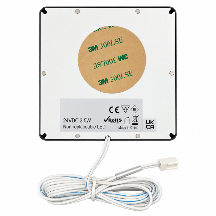 Black Low Profile Square Surface Mounted LED Under Cabinet Light detail