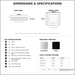 Black Low Profile Square Surface Mounted LED Under Cabinet Light dimensions