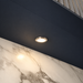Aluminium Super Slim Round Surface Mounted LED Under Cabinet Light installed beneath kitchen cabinets
