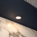 White Super Slim Round Surface Mounted LED Under Cabinet Light installed beneath kitchen cabinets