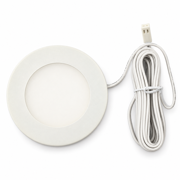 White Super Slim Round Surface Mounted LED Under Cabinet Light detail