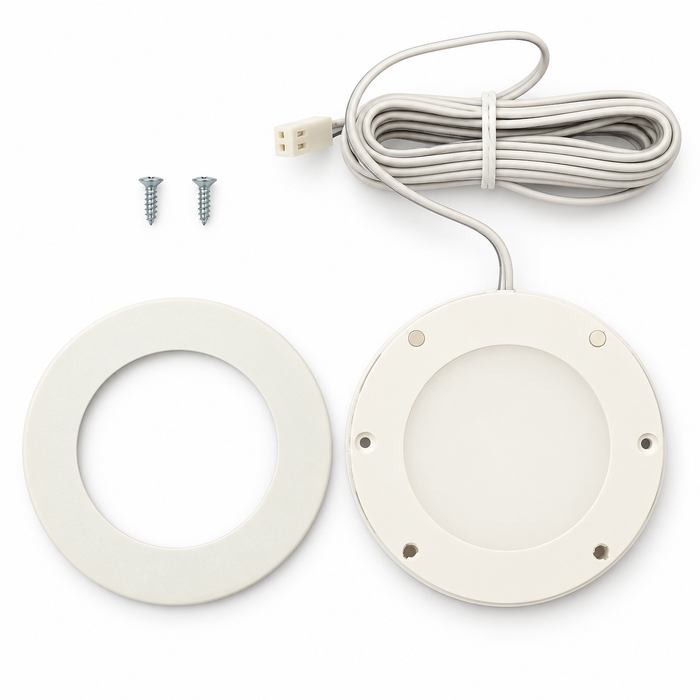White Super Slim Round Surface Mounted LED Under Cabinet Light detail