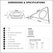 Aluminium Triangle Surface Mounted LED Under Cabinet Light dimensions