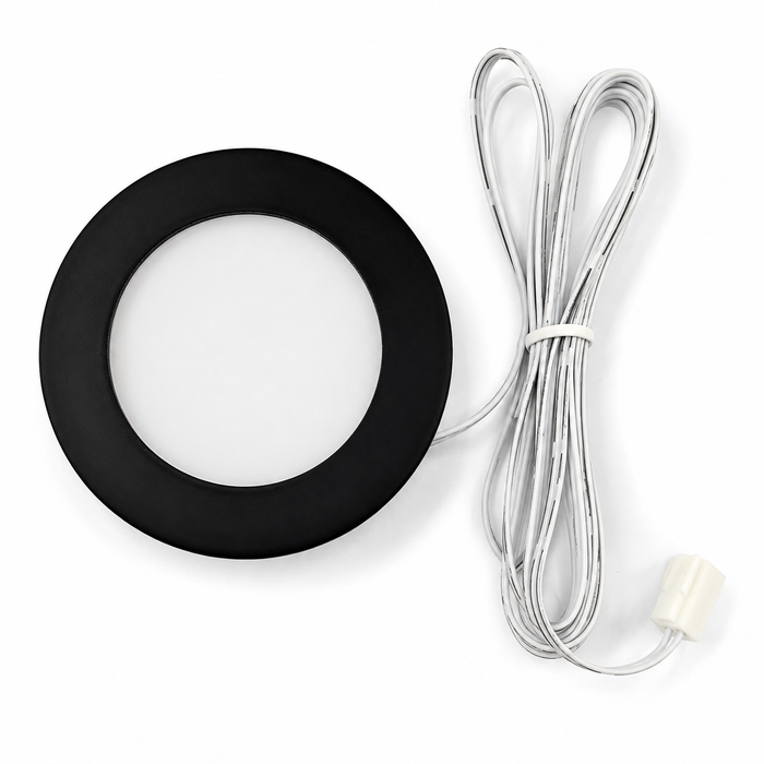 Black Round Recessed LED Under Cabinet Light detail