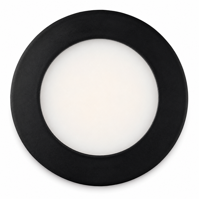 Black Round Recessed LED Under Cabinet Light detail