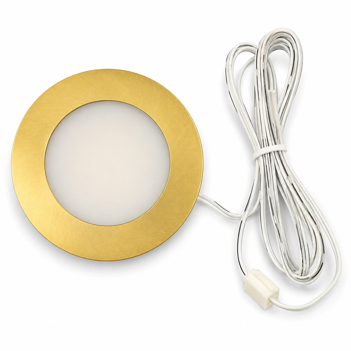 Brass Round Recessed LED Under Cabinet Light detail