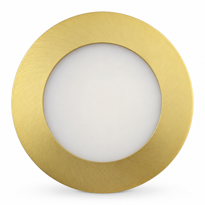 Brass Round Recessed LED Under Cabinet Light detail