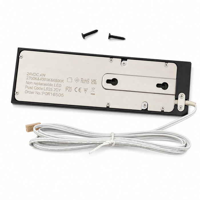 Black 175mm Super Slim Rectangle Surface Mounted LED Under Cabinet Light detail