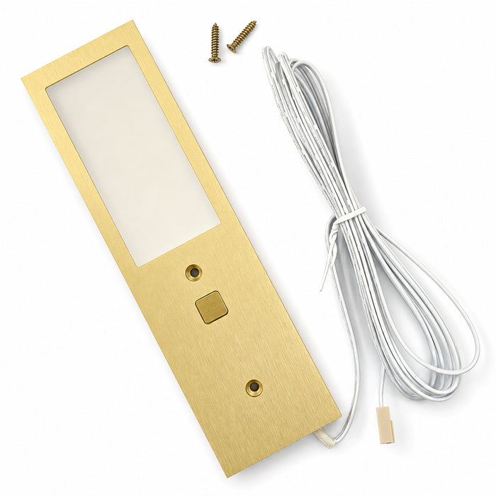 Brass 175mm Super Slim Rectangle Surface Mounted LED Under Cabinet Light detail