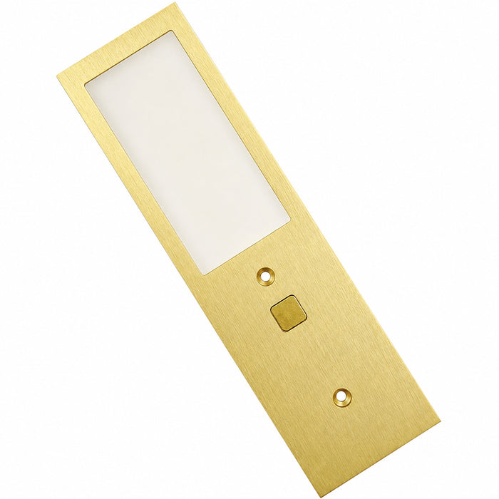 Brass 175mm Super Slim Rectangle Surface Mounted LED Under Cabinet Light detail