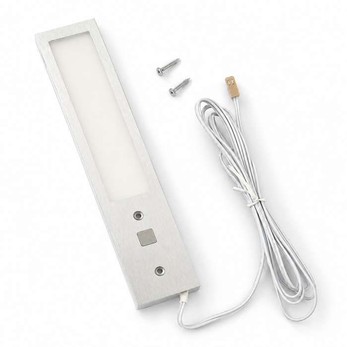 Aluminium 200mm Super Slim Rectangle Surface Mounted LED Under Cabinet Light detail