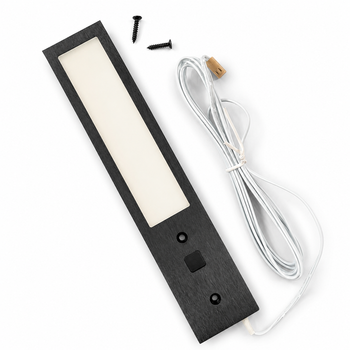 Black 200mm Super Slim Rectangle Surface Mounted LED Under Cabinet Light detail