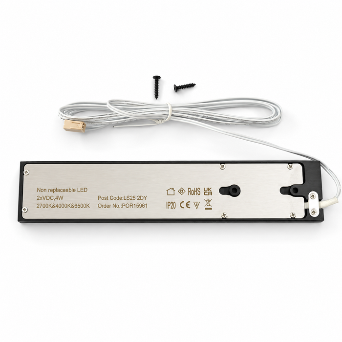 Black 200mm Super Slim Rectangle Surface Mounted LED Under Cabinet Light detail