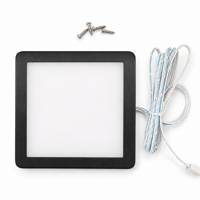 Black Low Profile Square Surface Mounted LED Under Cabinet Light detail